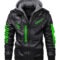 Black Hooded Cyberpunk Leather Jacket