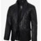 Men’s Black Leather Blazer – Shawl Lapel Style