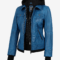 Women’s Blue Waxed Leather Jacket – Detachable Hood Style