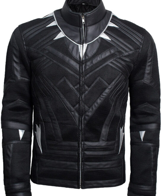 Chadwick Boseman Costume Leather Jacket Black Panther