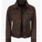 Dark Brown Faux Suede Jacket for Women – Trucker Style