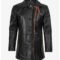 Men’s Black Real Leather Car Coat – Classic Long Style