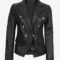 Women’s Double-Breasted Black Leather Blazer