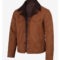 Light Brown Faux Suede Jacket For Men's With Western Style