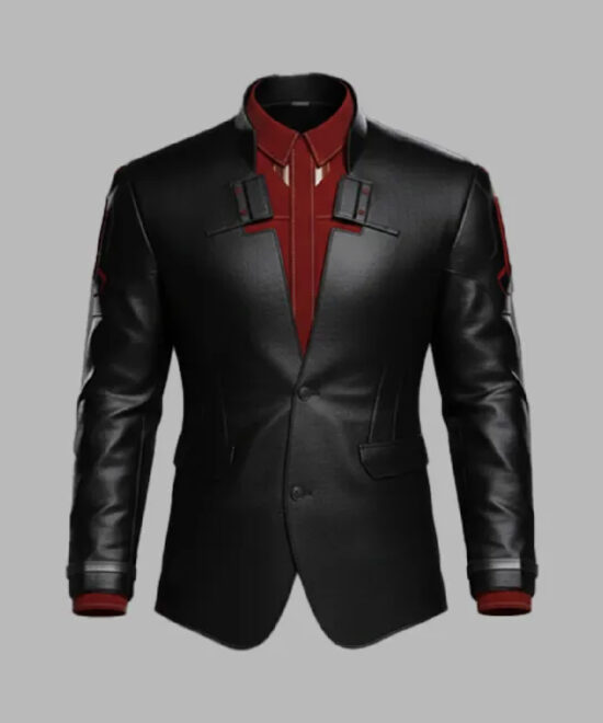 Male V Nomad Black Genuine Leather Blazer Jacket