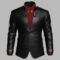 Male V Nomad Black Genuine Leather Blazer Jacket