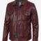 Men’s Burgundy Lambskin Leather Jacket – Classic Trucker Style