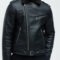 Men’s Black Faux Leather Moto Jacket – Rugged Biker Style