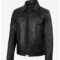 Men’s Black Leather Harrington Jacket – Classic Casual Style
