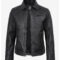 Men’s Black Washed Leather Harrington Jacket – Classic Style