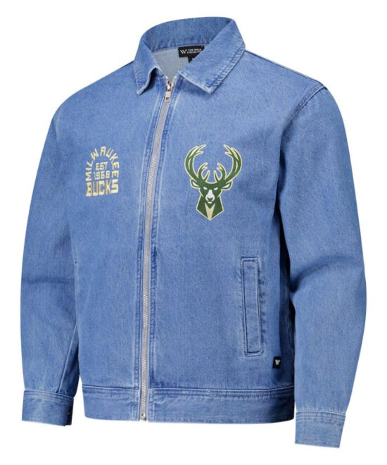 Men’s Blue Denim Coaches Jacket – Classic Casual Style