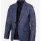 Men’s Blue Leather Two-Button Blazer – Classic Notch Lapel Style