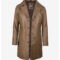 Men’s Brown Leather Car Coat – Classic Long Style