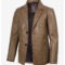 Men’s Camel Waxed Leather Blazer – Classic Two-Button Style