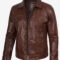 Men’s Cognac Leather Trucker Jacket – Rugged Casual Style