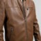Shop a men’s dark camel faux leather jacket with a sleek, modern look. A versatile everyday layer for casual outfits, streetwear, and weekend style.
