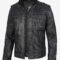 Men’s Distressed Black Leather Biker Jacket – Rugged Style