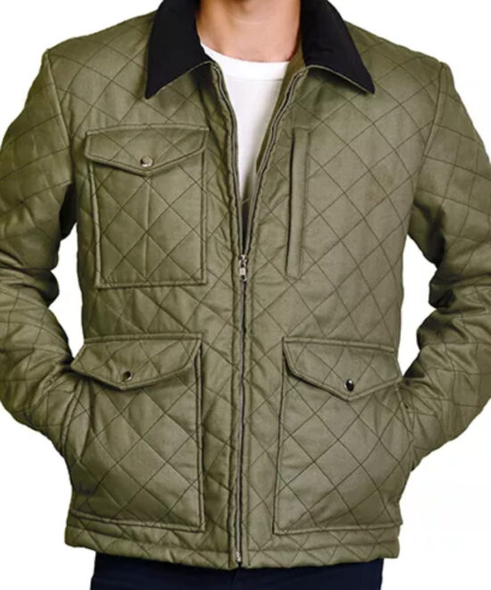 Men’s Green Quilted Jacket – Rugged Casual Style