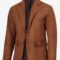 Men’s Light Brown Faux Suede Blazer Jacket – Elegant Casual Style
