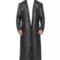 Men’s Long Black Leather Coat – Duster Style