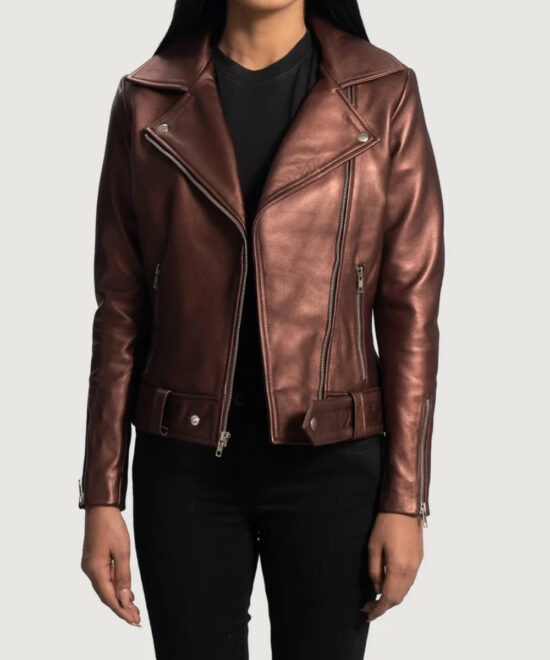 Men’s Maroon Leather Moto Jacket – Bold Biker Style