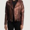 Men’s Maroon Leather Moto Jacket – Bold Biker Style