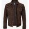 Men’s Premium Dark Brown Suede Jacket – Trucker Design