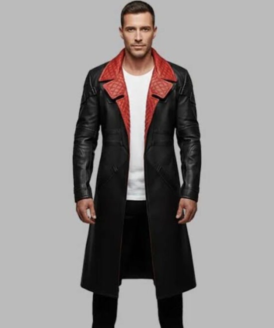 Phantom Liberty Black Leather Long Coat