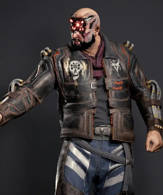 Royce Cyberpunk 2077 Black Genuine Leather Jacket