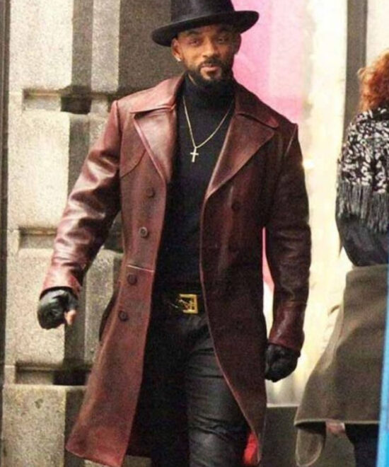 The Suicide Squad Will Smith Brown Trench Coat