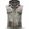 V Grey Genuine Leather Tactical Vest – Cyberpunk Style