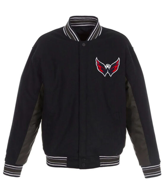 Washington Capitals Black & Charcoal Varsity Jacket – Fan Style