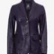 Elegant Women's Purple Waxed Leather Blazer