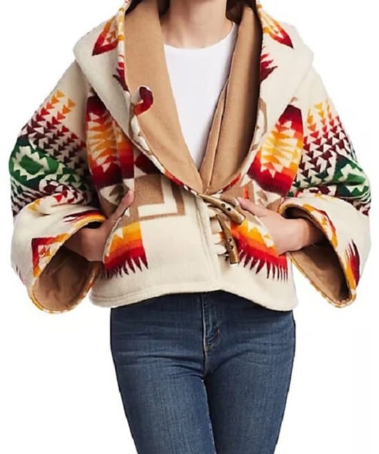 Women’s Aztec Hooded Poncho Coat – Southwestern Style