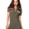 Women’s Olive Green Aviator Flight Costume Jacket