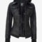 Women’s Black Leather Bomber Jacket – Detachable Hood Style