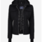 Women’s Black Wool Hooded Jacket – Zip Front Winter Style