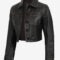 Women’s Brown Cropped Leather Jacket – Vintage-Inspired Style