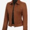 Women’s Brown Faux Suede Jacket – Elegant Casual Style