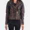 Women’s Brown Quilted Leather Moto Jacket – Vintage Style