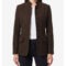 Women’s Brown Wool Military Jacket – Classic Mandarin Collar