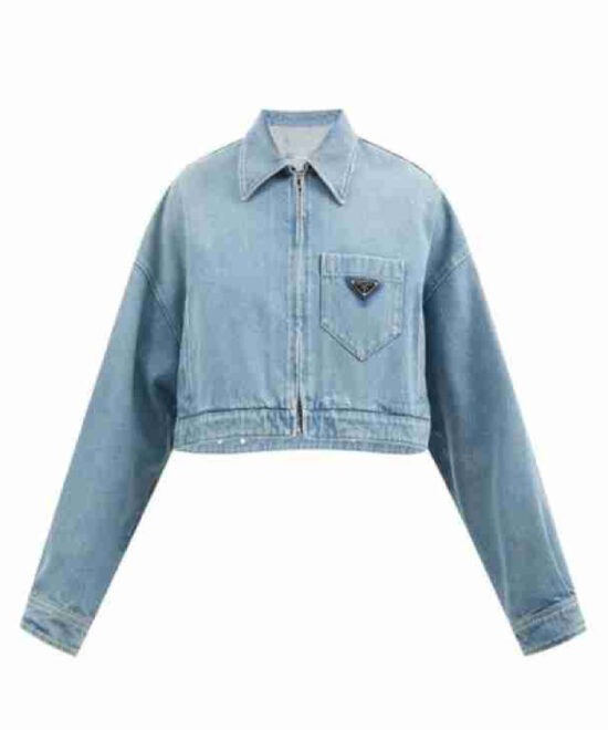 Women’s Classic Blue Denim Jacket – Casual Button-Up Jean Jacket