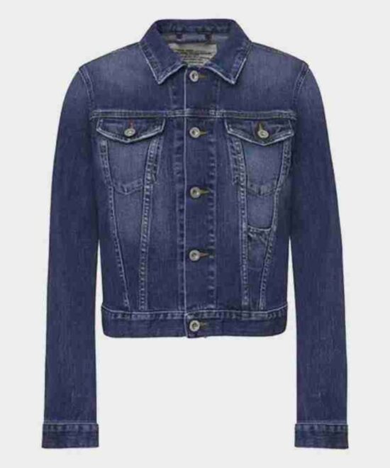 Women’s Dark Blue Denim Jacket – Classic Casual Style