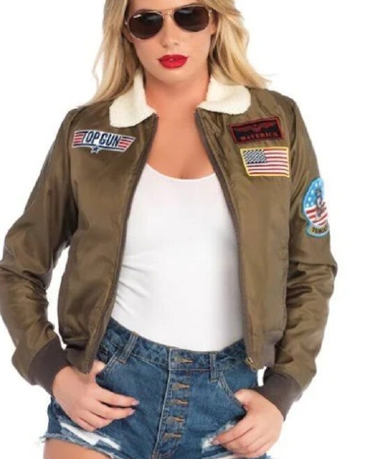 Women’s Top Gun Brown Flight Bomber Jacket