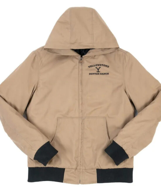 Yellowstone-Inspired Khaki Ranch Hooded Jacket