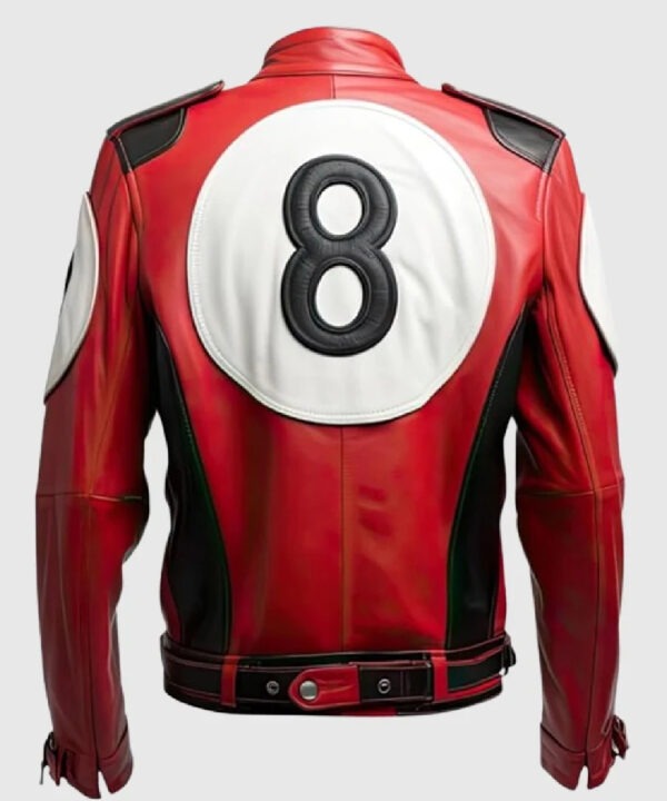 Men's 8 Ball Pool Bomber Billiard Cue Leather Jacket