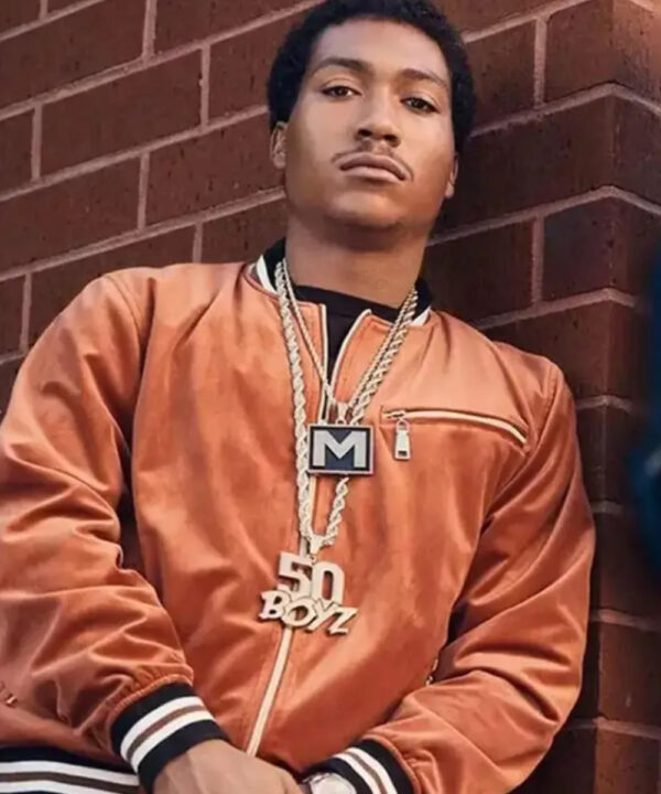 BMF Lil Meech Brown Velvet Bomber Jacket
