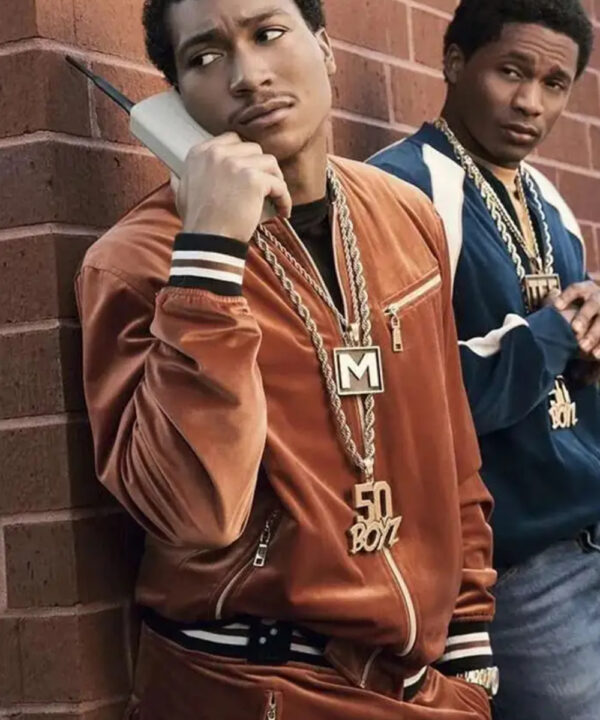 BMF Lil Meech Brown Velvet Bomber Jacket