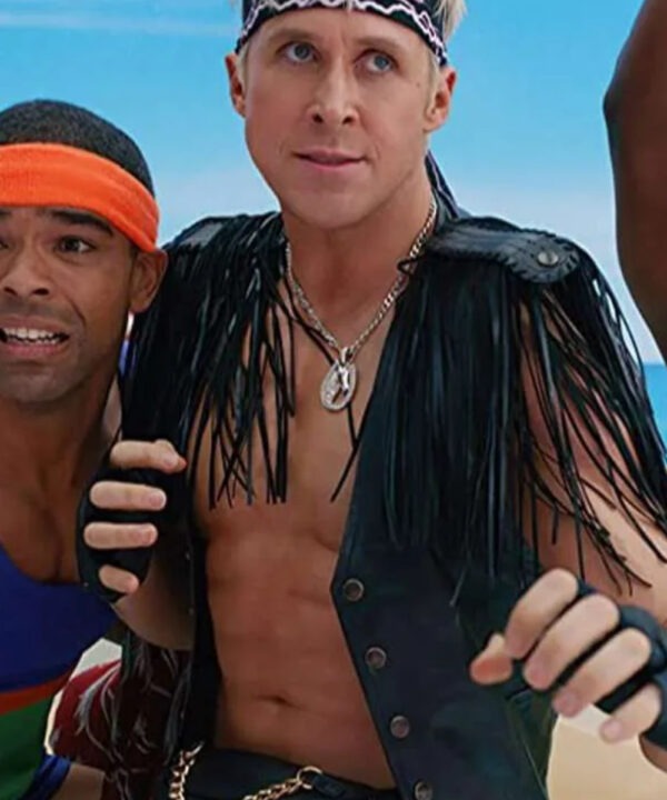 Barbie Ryan Gosling Black Fringe Vest
