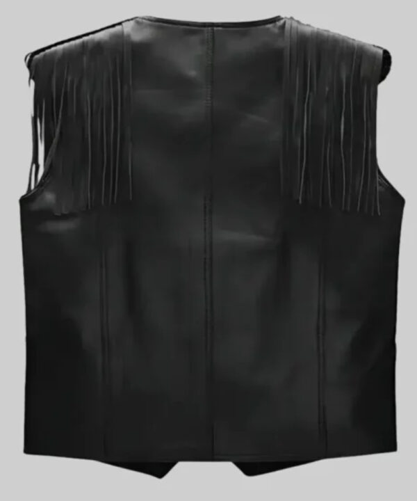 Barbie Ryan Gosling Black Fringe Vest